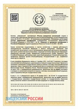 Приложение к сертификату для ИП Новосибирск Сертификат СТО 03.080.02033720.1-2020